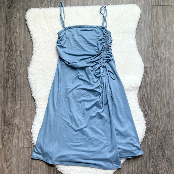 Urban Outfitters Dresses & Skirts - Urban Outfitters Blue Ruched Spaghetti Strap Dress NWT